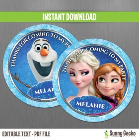 Frozen Birthday Favor Tags
